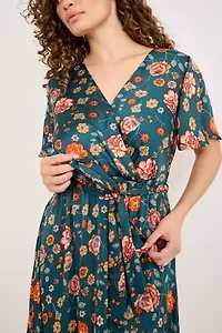 Surplice Tie-Waist Midi Dress