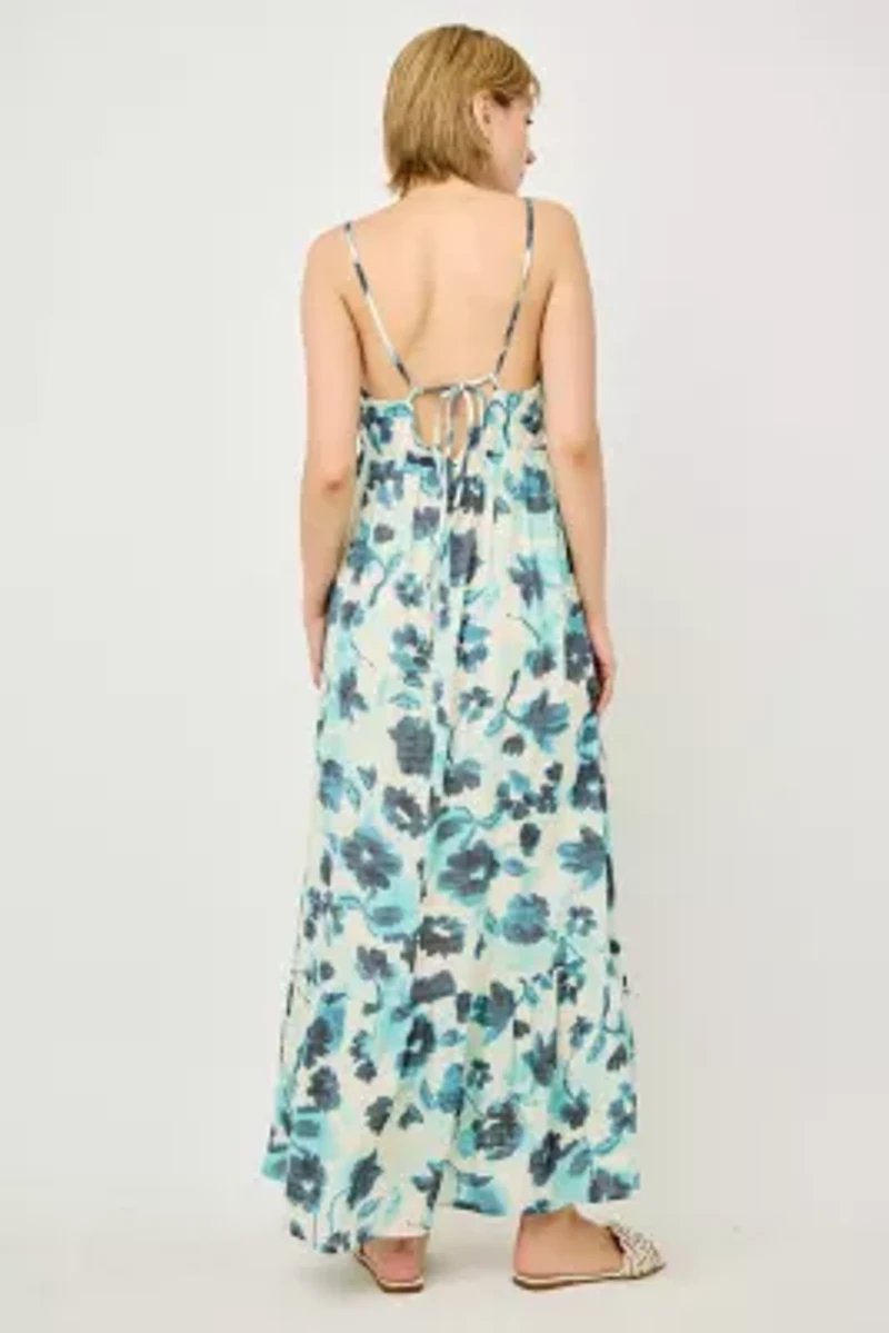 Tie-Back Tiered Maxi Dress