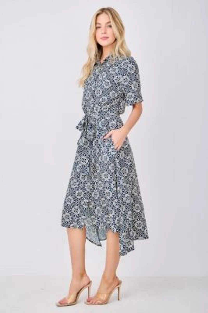 Button-Front Shirt Midi Dress
