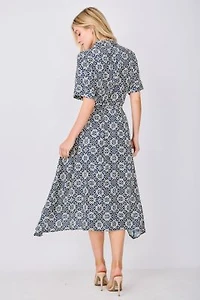 Button-Front Shirt Midi Dress