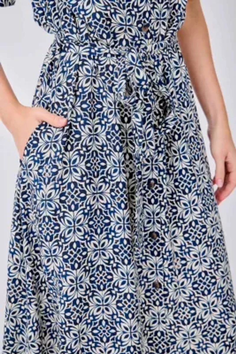 Button-Front Shirt Midi Dress