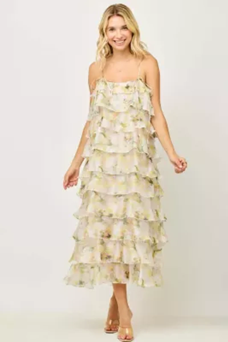 Ruffle Tiered Midi Dress