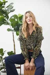 Ruffle Tie Neck Blouse