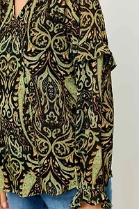 Ruffle Tie Neck Blouse