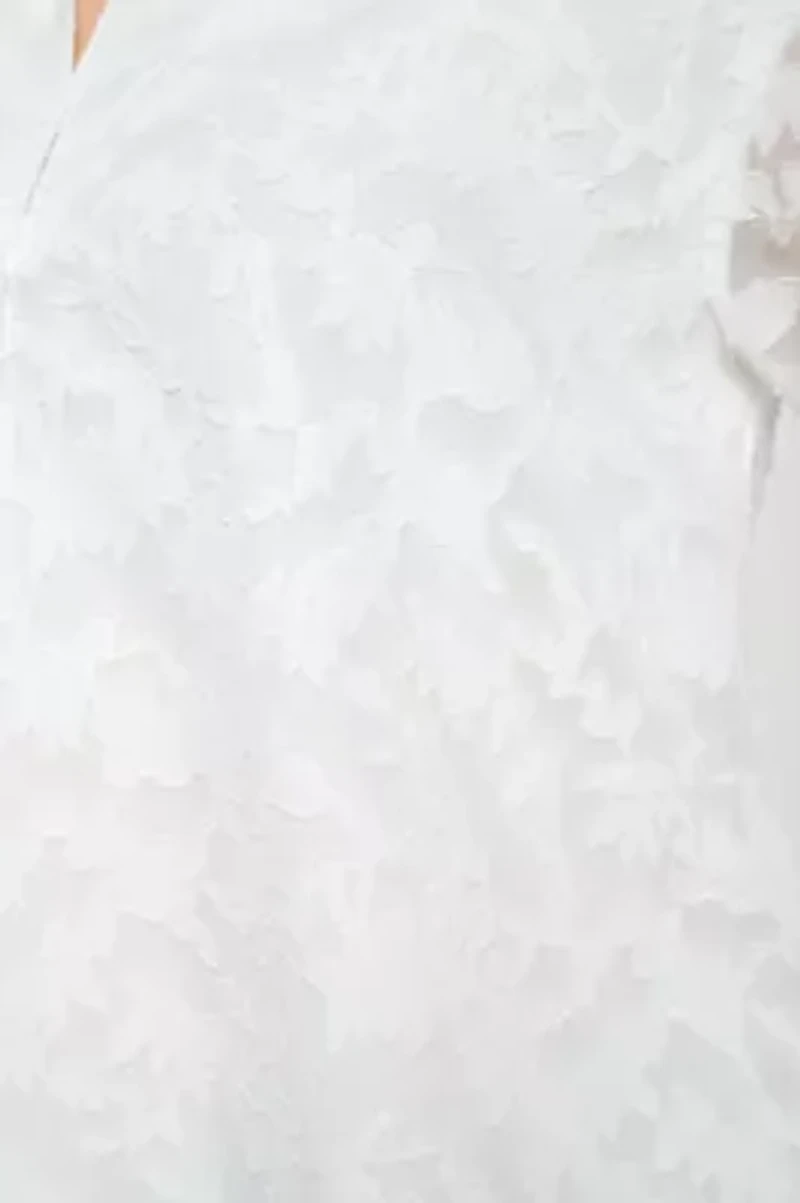 Roll-Tab Lace Blouse