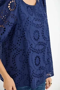 Puff Sleeve Eyelet Lace Blouse