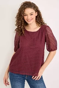 Eyelet Puff Sleeve Top