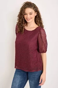 Eyelet Puff Sleeve Top