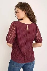 Eyelet Puff Sleeve Top