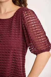 Eyelet Puff Sleeve Top