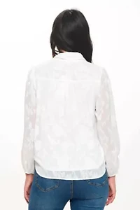 Long Sleeve Scarf Neck Blouse