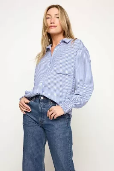 Long Smocked Sleeve Button Down Shirt