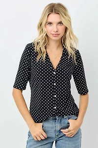 Women's V-Neck Button Down Knit Top