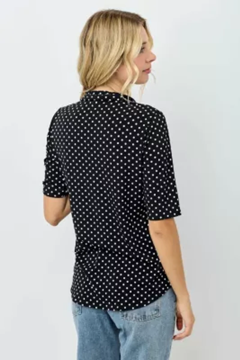 Women's V-Neck Button Down Knit Top