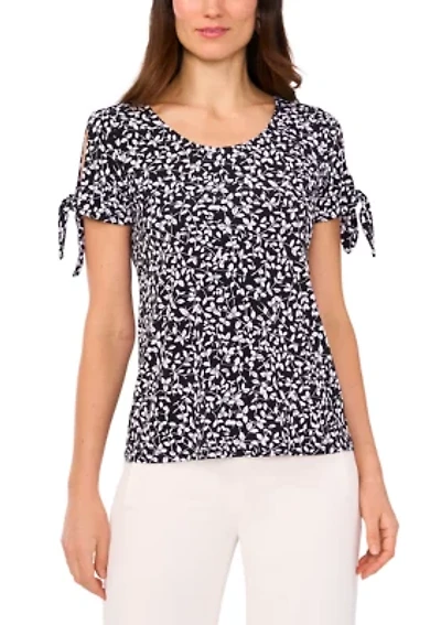 Women's Short Sleeve Tie Shoulder Top