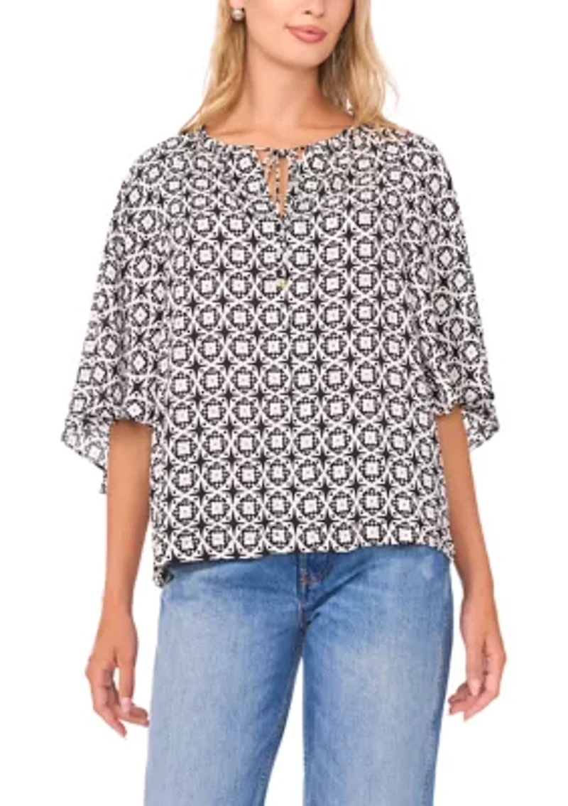 Women's 3/4 Sleeve Printed Blouse