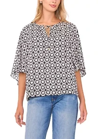 Women's 3/4 Sleeve Printed Blouse