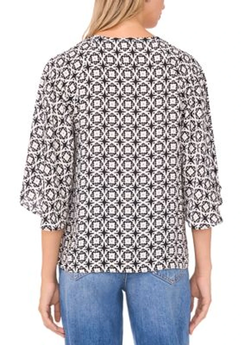 Women's 3/4 Sleeve Printed Blouse