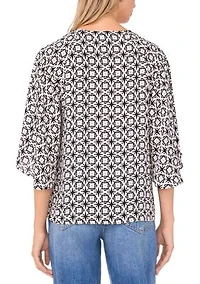 Women's 3/4 Sleeve Printed Blouse