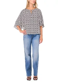 Women's 3/4 Sleeve Printed Blouse