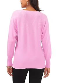 Women's V-Neck Bling Sweater