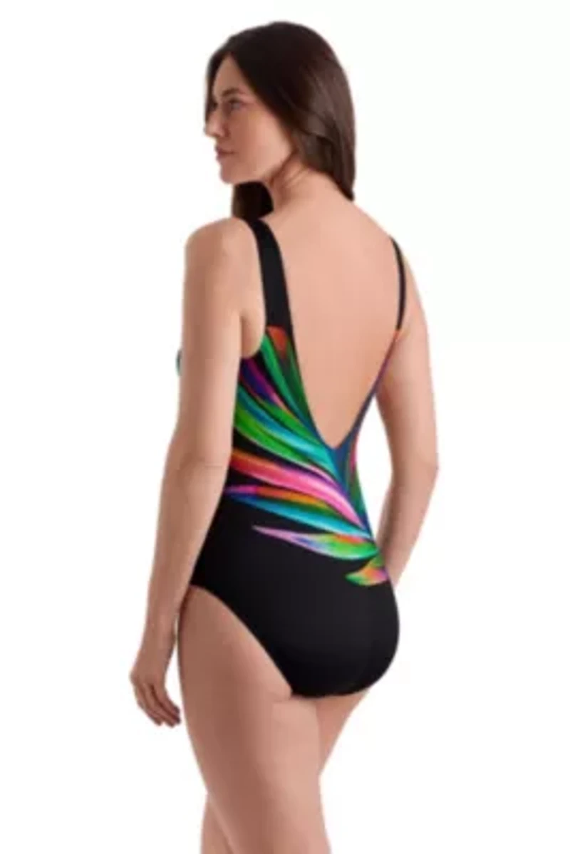 Palm Dancer Panel Scoopneck One Piece Swimsuit