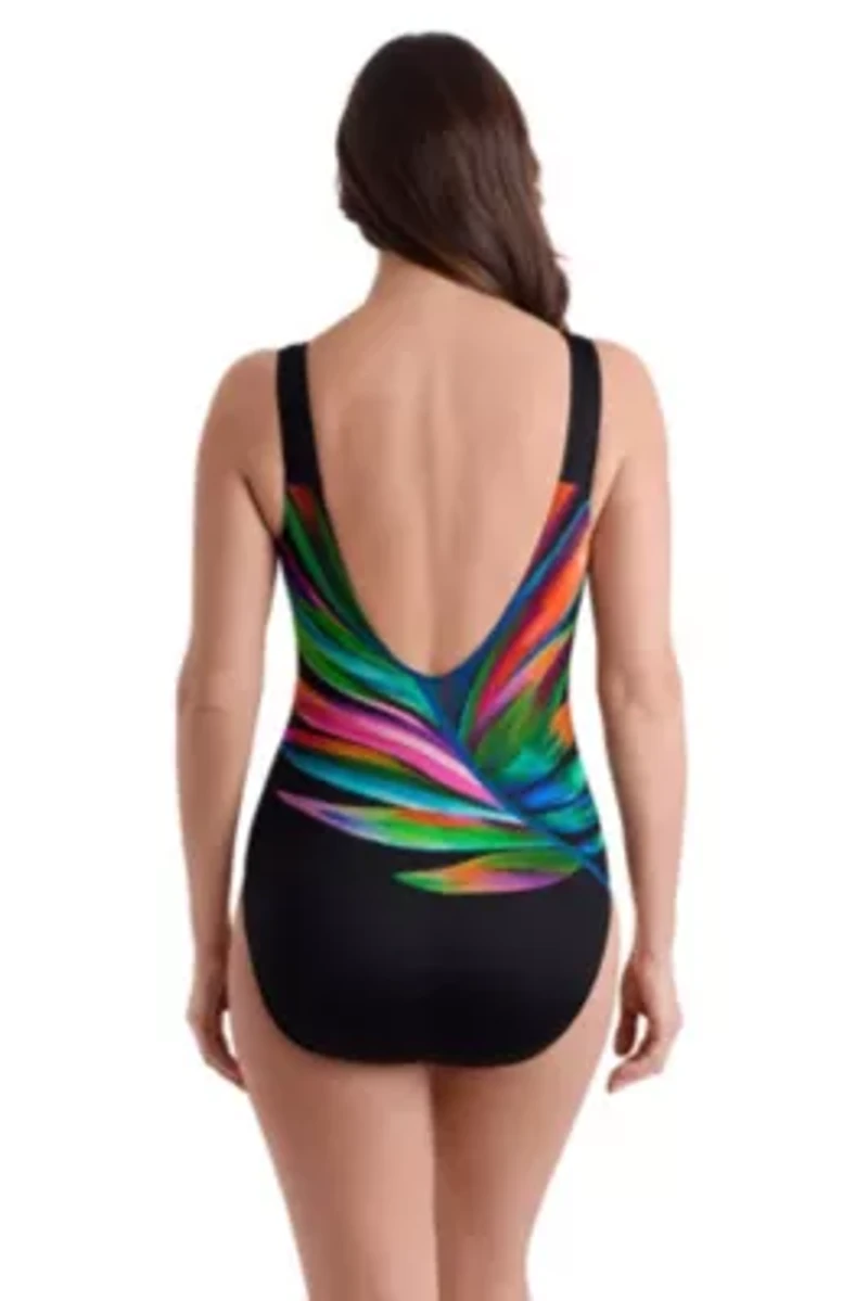 Palm Dancer Panel Scoopneck One Piece Swimsuit