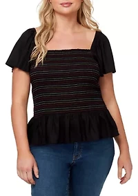 Plus Marie Smocked Top