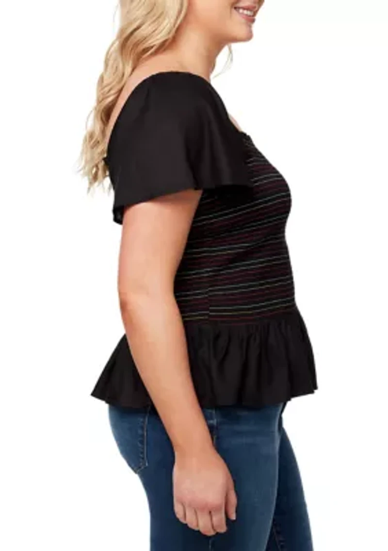 Plus Marie Smocked Top