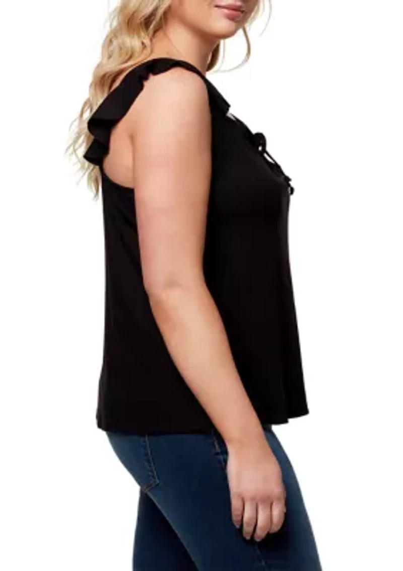 Plus Piper Sleeveless Ruffled Top
