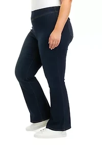 Curvy High Rise Pull On Flare Jeans