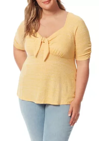 Plus Elbow Tie Bust Lyndsey Knit Top