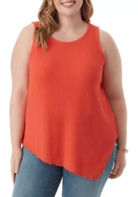Plus Winsome Asymmetric Hem Tank