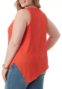 Plus Winsome Asymmetric Hem Tank