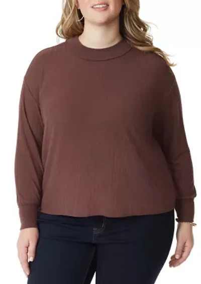 Plus Long Sleeve Crop Preston Knit Shirt