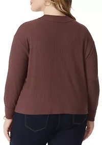 Plus Long Sleeve Crop Preston Knit Shirt