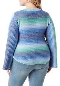 Plus Kartina Ombré Ribbed Knit Sweater