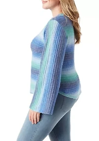Plus Kartina Ombré Ribbed Knit Sweater