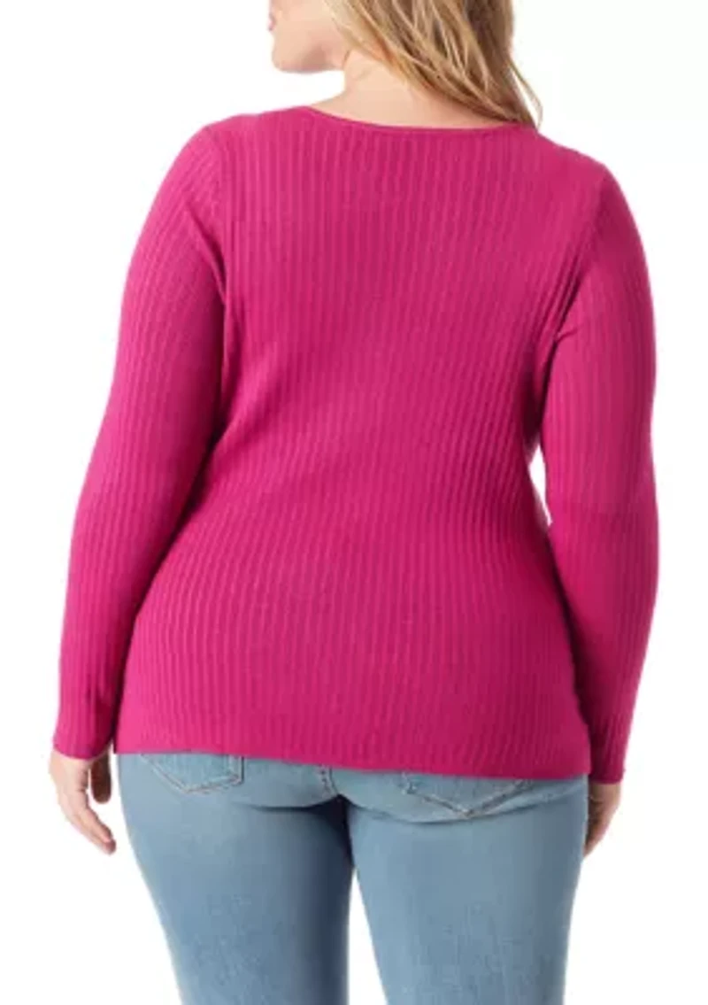 Plus V-Neck Sweater