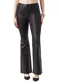 Faux Leather Charm Flare Pants