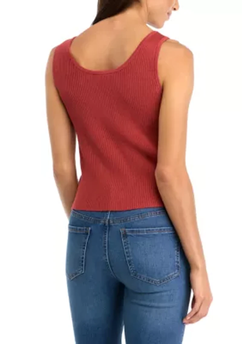 Johanna Lace Front Sweater Tank