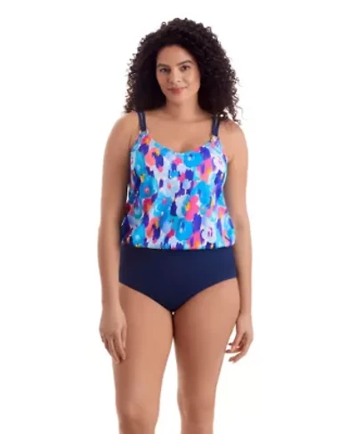 V Neck Blouson Ring Tankini