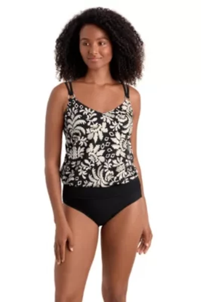 V Neck Blouson Tankini