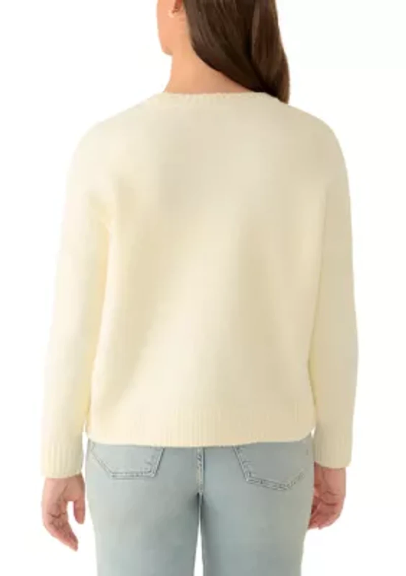 Women's Floral Crew Neck Sweater