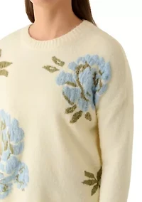 Women's Floral Crew Neck Sweater