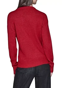 Front Bow Long Sleeve Sweater