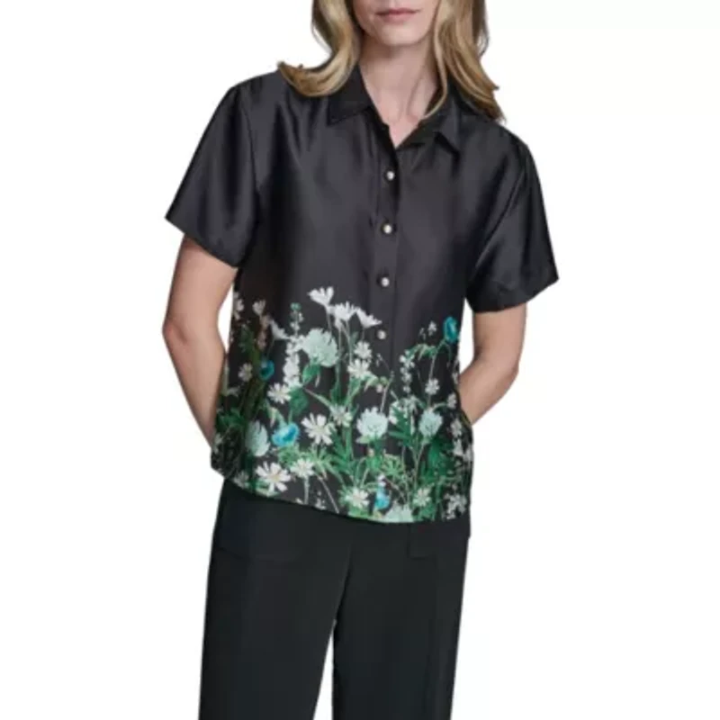 Border Printed Camp Shirt