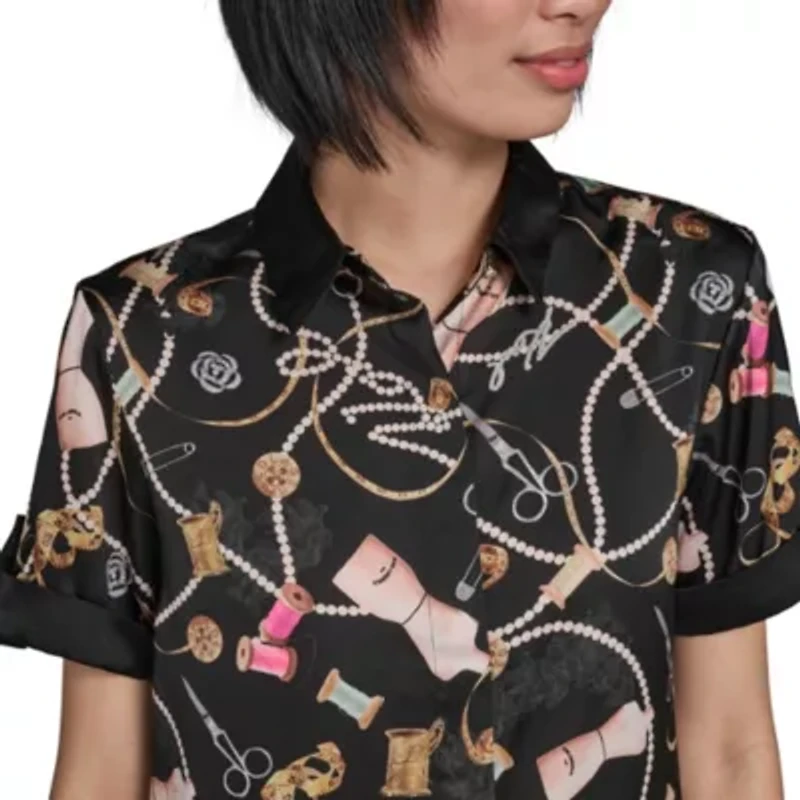 Printed Short Sleeve Camp Shirt