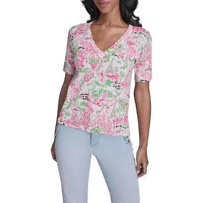 Printed V-Neck Sweater