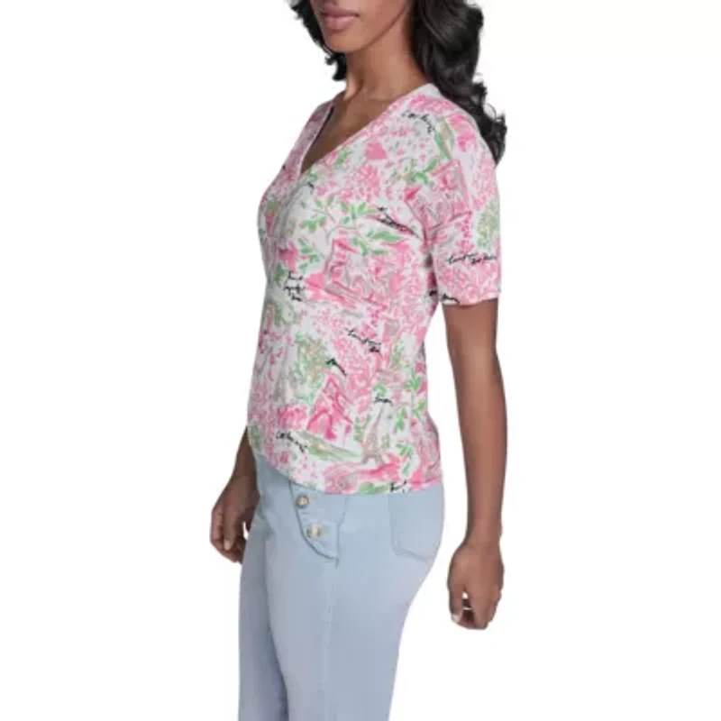 Printed V-Neck Sweater